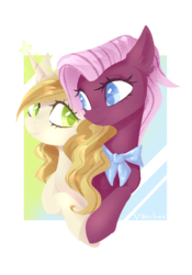 Size: 1878x2682 | Tagged: safe, artist:vincher, jasmine leaf, sweet biscuit, earth pony, pony, unicorn, g4, cute, female, jasmisweet, lesbian, mare, shipping, simple background, smiling, transparent background