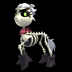 Size: 2000x2000 | Tagged: safe, artist:argos90, skellinore, pony, skeleton pony, g4, the break up breakdown, 3d, black background, bone, boots, dungeons and dragons, female, high res, looking at you, shoes, simple background, skeleton, that was fast
