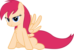 Size: 4450x2991 | Tagged: safe, artist:zacatron94, oc, oc only, pegasus, pony, bedroom eyes, female, looking at you, mare, simple background, sitting, solo, spread wings, transparent background, vector, wings