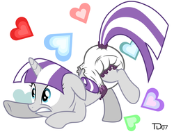 Size: 3000x2317 | Tagged: safe, artist:thunderdasher07, twilight velvet, pony, g4, abstract background, diaper, diaper fetish, female, fetish, heart, high res, non-baby in diaper, poofy diaper, simple background, solo, tail, tail hole