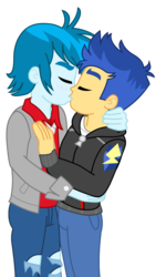 Size: 1024x1820 | Tagged: safe, artist:supermaxx92, flash sentry, thunderbass, human, equestria girls, g4, my little pony equestria girls: better together, duo, eyes closed, gay, kiss on the lips, kissing, male, shipping, simple background, thunderflash, transparent background, vector