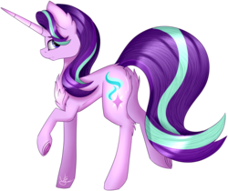 Size: 2485x2085 | Tagged: safe, artist:winterflaze26, starlight glimmer, pony, unicorn, g4, chest fluff, female, high res, horn, long horn, mare, simple background, solo, transparent background