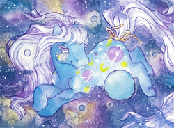 Size: 500x368 | Tagged: safe, artist:annapommes, night glider (g1), pony, g1, female, solo, twice as fancy ponies