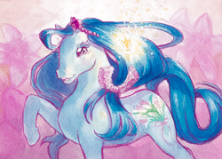 Size: 500x358 | Tagged: safe, artist:annapommes, flowerburst, pony, g1, female, mare, solo, sweetheart sister ponies