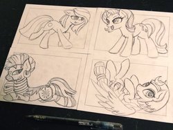 Size: 2048x1536 | Tagged: safe, artist:canvymamamoo, somnambula, starlight glimmer, zecora, pony, g4, pencil drawing, traditional art