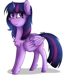 Size: 803x922 | Tagged: safe, artist:deraniel, twilight sparkle, alicorn, pony, g4, cheek fluff, chest fluff, female, full body, simple background, smiling, solo, transparent background, twilight sparkle (alicorn)