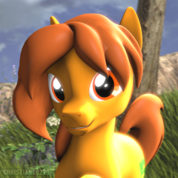 Size: 1024x1024 | Tagged: safe, artist:christian69229, oc, oc only, oc:zip circuit, earth pony, pony, 3d, bust, looking at you, portrait, smiling, solo, source filmmaker