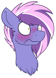 Size: 1125x1548 | Tagged: safe, artist:mynder, oc, oc:berry frost, earth pony, pony, blushing, bust, embarrassed, flustered, freckles, male, simple background, stallion, transparent background