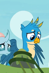 Size: 301x446 | Tagged: safe, screencap, gallus, ocellus, changedling, changeling, griffon, g4, non-compete clause, chest fluff, cropped, cute, gallabetes, male, wings