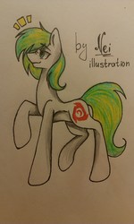 Size: 1952x3264 | Tagged: safe, oc, oc only, oc:white night, earth pony, pony, brotherhood of nod, green eyes, male, multicolored hair, smiling, solo, stallion, traditional art