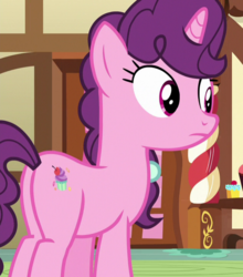 Size: 633x718 | Tagged: safe, screencap, sugar belle, pony, unicorn, g4, my little pony: friendship is magic, the break up breakdown, butt, cropped, female, mare, plot, solo, sugar butt