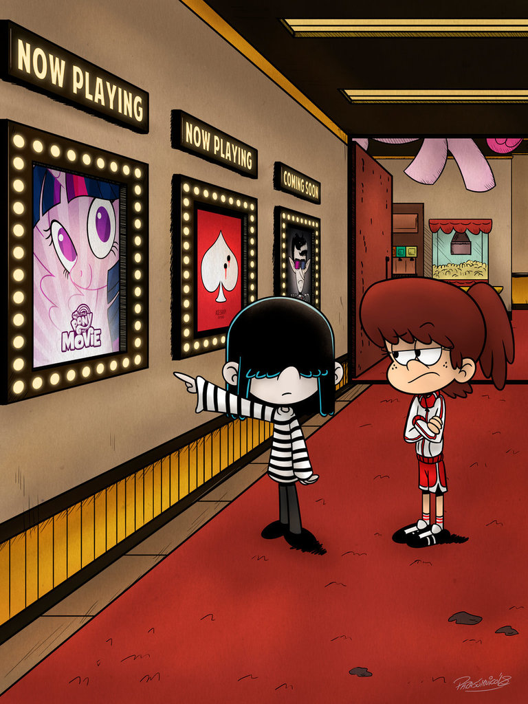 goth, lucy loud, lynn loud, nickelodeon, pants, ponytail, poster, shoes, sh...