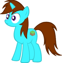 Size: 881x907 | Tagged: safe, artist:nidrax, pony, unicorn, female, mare, minecraft, ponified, rule 63, simple background, solo, steve, transparent background, wide eyes