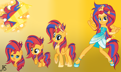 Size: 2808x1676 | Tagged: safe, artist:sparkling-sunset-s08, oc, oc:afterglow sentry, pony, equestria girls, g4, baby, baby pony, female, filly, offspring, parent:flash sentry, parent:sunset shimmer, parents:flashimmer