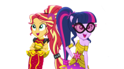 Size: 1280x718 | Tagged: dead source, safe, artist:php77, editor:php77, sci-twi, sunset shimmer, twilight sparkle, equestria girls, equestria girls specials, g4, my little pony equestria girls: dance magic, simple background, transparent background, you'll play your part