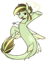Size: 720x945 | Tagged: safe, artist:ak4neh, oc, oc only, oc:akane, sea pony, seapony (g4), dorsal fin, fish tail, jewelry, necklace, open mouth, simple background, smiling, solo, tail, transparent background, unshorn fetlocks, wings