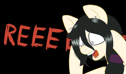 Size: 1500x886 | Tagged: safe, artist:scraggleman, oc, oc only, oc:floor bored, earth pony, pony, angry, horrified, messy mane, rage, reaction image, reeee, solo, yelling