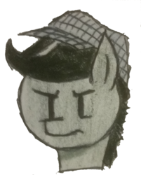Size: 1323x1645 | Tagged: safe, artist:antique1899, oc, oc only, oc:chopsticks, pony, bust, hat, simple background, solo, transparent background