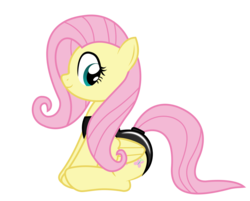 Size: 1148x924 | Tagged: safe, artist:darkstorm619, fluttershy, pegasus, pony, g4, clothes, female, latex, one-piece swimsuit, show accurate, simple background, sitting, solo, swimsuit, transparent background, vector
