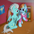 Size: 1916x1907 | Tagged: safe, artist:cluvry, fleetfoot, rainbow dash, pegasus, pony, g4, closet, clothes, commission, commissioner:fleetfoot, female, gift giving, jacket, lesbian, mirror, ship:fleetdash, shipping, smiling, wonderbolts logo