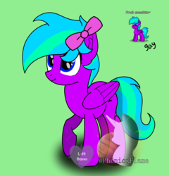 Size: 1600x1667 | Tagged: safe, artist:steamyart, oc, oc only, pegasus, pony, pony town, base used, bow, green background, male, simple background, solo, watermark