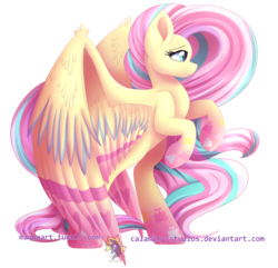 Size: 1500x1448 | Tagged: safe, artist:calamity-studios, part of a set, fluttershy, pegasus, pony, g4, female, mare, rainbow power, rearing, simple background, smiling, solo, transparent background
