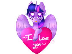 Size: 6700x5000 | Tagged: safe, artist:sweethearts11, twilight sparkle, alicorn, pony, g4, :p, absurd resolution, cute, female, heart, heart eyes, silly, simple background, solo, tongue out, twiabetes, twilight sparkle (alicorn), white background, wingding eyes