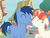 Size: 684x522 | Tagged: safe, screencap, blues, carrot top, golden harvest, noteworthy, rainbow stars, earth pony, pony, unicorn, g4, my little pony: friendship is magic, the break up breakdown, background pony, boop, couple, cropped, eyes closed, female, floppy ears, male, mare, noseboop, shipping, smiling, stallion, starworthy, straight