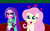 Size: 1200x750 | Tagged: safe, artist:bigpurplemuppet99, artist:sugarilicious, aria blaze, fluttershy, equestria girls, g4, alternate hairstyle, blushing, female, lesbian, loose hair, ship:ariashy, shipping