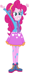 Size: 1930x4838 | Tagged: safe, artist:redillita, pinkie pie, equestria girls, g4, boots, clothes, cute, earmuffs, female, jacket, pantyhose, scarf, shoes, simple background, skirt, solo, stockings, white background, winter outfit