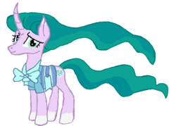 Size: 779x557 | Tagged: safe, artist:qjosh, mistmane, rarity, g4, character to character, flowing mane, flowing tail, pony to pony, simple background, transformed, white background