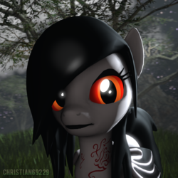 Size: 1024x1024 | Tagged: safe, artist:christian69229, oc, oc only, oc:gothica san gorden, bat pony, pony, 3d, bust, looking at you, portrait, solo, source filmmaker