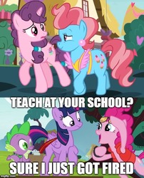 Size: 500x620 | Tagged: safe, edit, edited screencap, screencap, cup cake, pinkie pie, spike, sugar belle, twilight sparkle, alicorn, pony, g4, the break up breakdown, what about discord?, quill, twilight sparkle (alicorn)