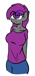 Size: 2096x4422 | Tagged: safe, artist:binary6, oc, oc only, oc:violet dawn, anthro, breasts, clothes, female, freckles, purple