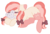 Size: 515x346 | Tagged: safe, artist:adostume, oc, oc only, pony, blushing, bow, hair bow, plushie, simple background, smiling, solo, tail bow, teddy bear, transparent background