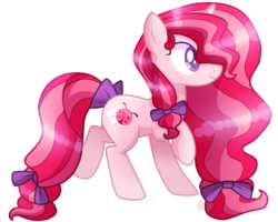 Size: 1500x1200 | Tagged: safe, artist:sugaryicecreammlp, oc, oc only, oc:lovebug, pony, unicorn, base used, bow, commission, digital art, female, hair bow, mare, simple background, solo, transparent background