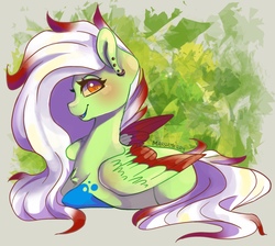 Size: 1396x1249 | Tagged: safe, artist:skylacuna, oc, oc only, pegasus, pony, amputee, female, mare, quadruple amputee, solo, two toned wings
