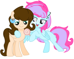 Size: 1024x820 | Tagged: safe, artist:bezziie, oc, oc only, oc:quill, oc:strawberry pie, pegasus, pony, base used, candy, female, food, lollipop, mare, simple background, transparent background
