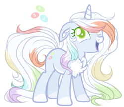 Size: 1334x1152 | Tagged: safe, artist:mintoria, oc, oc only, oc:skittle spitz, pony, unicorn, base used, chest fluff, female, mare, one eye closed, simple background, solo, transparent background, wink