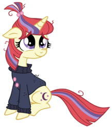 Size: 624x715 | Tagged: safe, artist:hellengomes15, moondancer, pony, unicorn, g4, clothes, female, mare, simple background, sitting, solo, sweater, transparent background