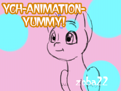 Size: 800x600 | Tagged: safe, bat pony, earth pony, pegasus, pony, unicorn, animated, auction, commission, cute, eating, frame by frame, sketch, your character here