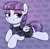 Size: 1956x1901 | Tagged: safe, artist:moozua, inky rose, bat, pegasus, pony, g4, clothes, female, inkabetes, lidded eyes, looking at you, lying down, mare, prone, solo