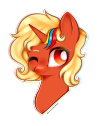 Size: 961x1219 | Tagged: safe, artist:silverlove234, oc, oc only, oc:nucita, pony, unicorn, female, mare, one eye closed, simple background, smiling, solo, transparent background, wink