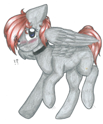 Size: 815x980 | Tagged: safe, artist:adostume, oc, oc only, pegasus, pony, choker, simple background, smiling, solo, traditional art, transparent background