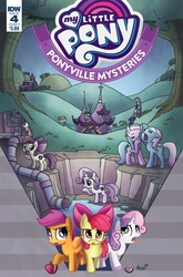 Size: 1054x1600 | Tagged: safe, artist:agnesgarbowska, idw, aloe, apple bloom, lotus blossom, scootaloo, sweetie belle, g4, my little pony: ponyville mysteries, spoiler:comic, spoiler:comicponyvillemysteries4, cutie mark crusaders