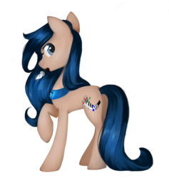 Size: 1419x1495 | Tagged: safe, artist:princesketchy, oc, oc only, oc:crescend cinnamon, pony, female, looking back, mare, simple background, transparent background