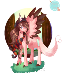 Size: 2451x3069 | Tagged: safe, artist:iheyyasyfox, oc, oc only, oc:yasy, pegasus, pony, clothes, female, high res, mare, scarf, simple background, solo, transparent background, tree, two toned wings