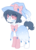 Size: 2010x2774 | Tagged: safe, artist:hawthornss, oc, oc only, original species, cape, clothes, female, freckles, hat, high res, looking at you, simple background, smiling, socks, solo, transparent background, witchfae