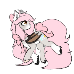 Size: 1000x1000 | Tagged: safe, artist:pastel-pony-princess, oc, oc only, oc:niymph moonshine, bat pony, pony, bow, cute, female, mare, simple background, transparent background