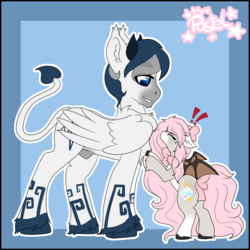Size: 1280x1280 | Tagged: safe, artist:pastel-pony-princess, oc, oc only, oc:cobalt blitz, oc:niymph moonshine, bat pony, cute, dark genitals, nudity, sheath, size difference